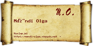 Mándi Olga névjegykártya